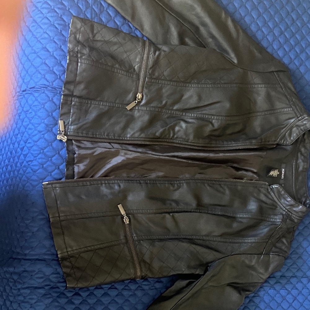 Alfani Black Leather Jacket for Women